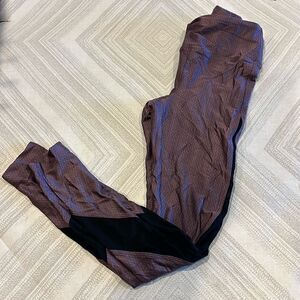 Koral Purple/Mauve Women’s Leggings with Black Mesh Panels